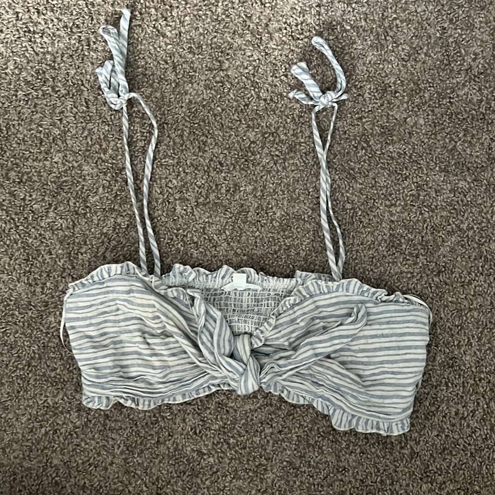Blue/white striped Bra Top